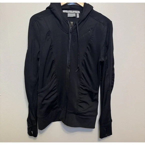 Athleta Zippy Jacket Women's Black Athleisure L - Picture 2 of 10